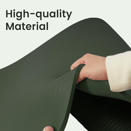 Yoga Mat, 1/2-Inch Extra Thick High Density Exercise Mat, Anti-Tear Exercise Yoga Mat with Carrying Strap, Suitable for Various Yoga Exercises