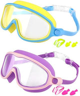 Rantizon Swim Goggles 2 Pack, Wide View Anti Fog&UV Swimming Goggles for Audlt, No Leaking Pool Accessories for Men Women Kid