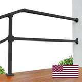 CHR Fence & Rail Hand Rails for Outdoor Steps Extension, 4ft Rectangular Handrail Extension to Wall, Handrails for Step Landings Ideal for Porch, Deck, & Stair Railing Indoor & Outdoor