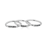 By Hannah Design Teeny Tiny Stacking Sterling Silver Ring Personalized Ring