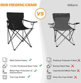 HaSteeL Camping Chairs 4 Pack, Oversized Folding Chair with Cup Holders for Adults, Portable Chair & Carry Bag for Outdoor Backyard, Beach, Lawn, Patio, Picnic, Fishing, Oxford Fabric & Heavy Duty
