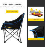 FAIR WIND Oversized Padded Camping Chair Heavy Duty Quad Fold Arm Chair Portable for Outdoor - Support 450LBS, Blue