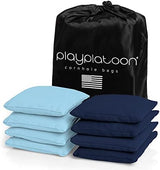 Play Platoon Cornhole Bags Weather Resistant- Set of 8 Regulation Bean Bags for Tossing- Official Professional Size & Weight Corn Hole Bags Two Color All Weather Cornhole Beans Bag Set with Tote Bag