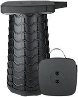 Boreeman Upgraded Collapsible Stool, Square Portable Stool, Lightweight Yet More Sturdy with Load Capacity 400lbs, Perfect for Camping Fishing Hiking BBQ (Square Black)