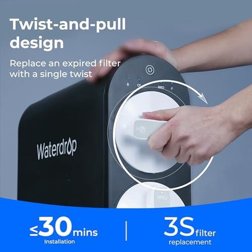 Waterdrop WD-G2CF Filter, Replacement for WD-G2-W, WD-G2-B, WD-G2P600-W Reverse Osmosis System,12-Month Lifetime