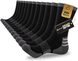 COOVAN Mens Cotton Crew Socks Moisture Wicking Cushioned Athletic Heavy Duty Work Boot Socks 6 Pairs