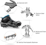Crampons Ice Cleats Traction Snow Grips for Boots Shoes Women Men Anti Slip 19 Stainless Steel Spikes Safe Protect for Hiking Fishing Walking Climbing Mountaineering