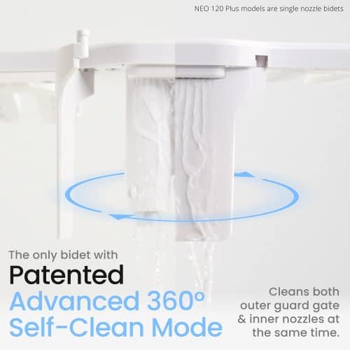 LUXE Bidet NEO 185 Plus - Patented Bidet Attachment for Toilet Seat, Innovative Hinges to Clean, Slide-in Easy Install, Advanced 360° Self-Clean, Dual Nozzles, Feminine & Rear Wash (Rose Gold)