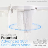 LUXE Bidet NEO 120 Plus - Patented Bidet Attachment for Toilet Seat, Innovative Hinges to Clean, Slide-in Easy Install, Advanced 360° Self-Clean, Single Nozzle, Rear Wash (Chrome)