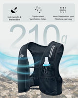 Running Vest for Women Men, USA Original Patent, Adjustable Chest Straps Running Hydration Vest with Phone Holder and 6 Pockets, Lightweight Reflective Running Vest for Hiking Running