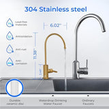 Waterdrop Reverse Osmosis Drinking Water Faucet Stainless Steel, Lead-Free，Gold