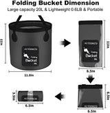 AUTODECO 2 Pack Collapsible Bucket 5 Gallon Container Folding Water Bucket Portable Wash Basin for Outdoor Travelling Camping Fishing Gardening Car Washing 20L