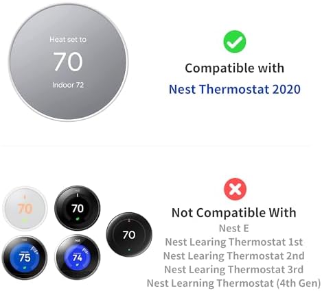 Petrichor Wall Plate Cover - Compatible with Google Nest Thermostat Accessory 2020 - Trim Kit, Easy Installation - Snow