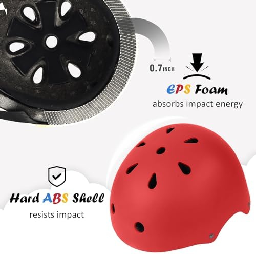 Kids Bike Helmet, Adjustable and Multi-Sport, from Toddler to Youth, 3 Sizes