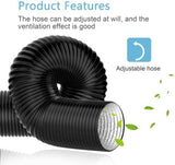 Hon&Guan 6 inch Air Duct - 16 FT Long, Black Flexible Ducting HVAC Ventilation Air Hose for Grow Tents And Ventilation System.