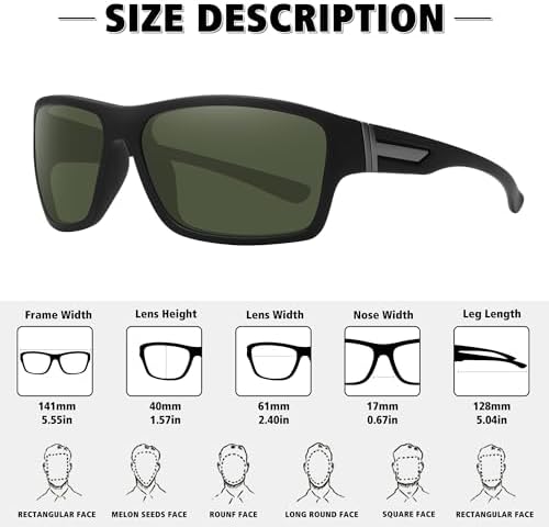 STORYCOAST Polarized Sports Sunglasses for Men Women Unbreakable Frame Cycling Fishing Driving