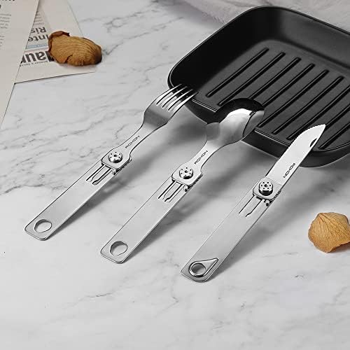 ROXON C1 3 IN 1 Camping Utensils Detachable Cutlery Knife Spoon Fork for Outdoor Camping Hiking