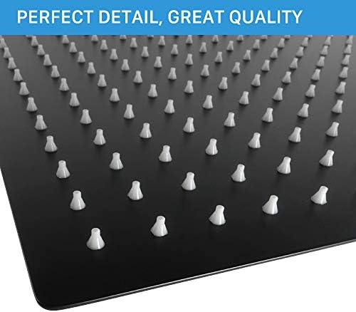 NearMoon Rain Shower Head, High Flow Stainless Steel Square Rainfall Shower, Waterfall Bath Shower Body Covering, Ceiling or Wall Mount (12 Inch, Matte Black)