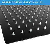 NearMoon Rain Shower Head, High Flow Stainless Steel Square Rainfall Shower, Waterfall Bath Shower Body Covering, Ceiling or Wall Mount (12 Inch, Matte Black)