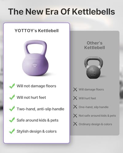 YOTTOY Soft Kettlebell,Kettlebell Anti-Slip Grip Weight for Home Workouts, Kettlebells Set Strength and Safety Guaranteed