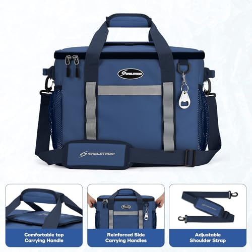 Maelstrom Soft Cooler Bag,Collapsible Soft Sided Cooler,24/30/60/75 Cans Beach Cooler,Ice Chest,Large Leakproof Camping Cooler,Portable Travel Cooler for Grocery Shopping,Camping,Road Trips