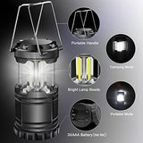 EXTRASTAR 4 Pcs LED Camping Lantern, Battery Powered Compact LED Lanterns, Suitable Survival Kits for Hurricane, Waterproof Portable Emergency Light for Storm, Outages, Black