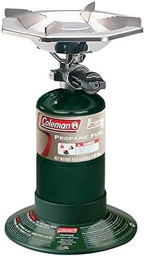 Coleman Bottletop Propane Camping Stove Portable 1-Burner Adjustable Stove with Wind Baffles Pressure Regulator and 10000 BTUs of Power; Ideal for Camping Hiking Backpacking & More