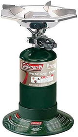 Coleman Bottletop Propane Camping Stove Portable 1-Burner Adjustable Stove with Wind Baffles Pressure Regulator and 10000 BTUs of Power; Ideal for Camping Hiking Backpacking & More