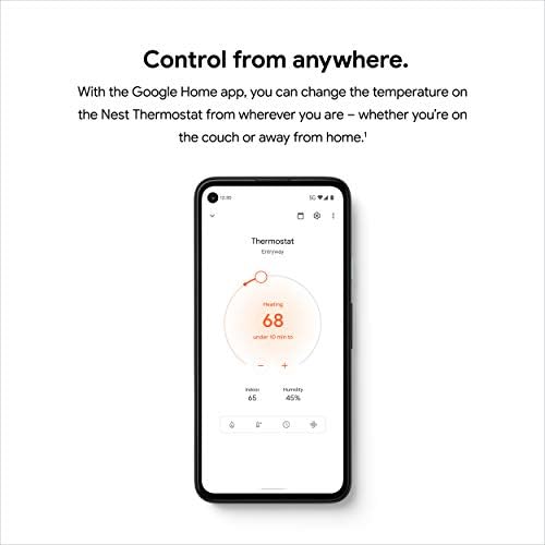 Google Nest Thermostat - Smart Thermostat for Home - Programmable Wifi Thermostat - Snow