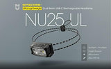 Nitecore NU25 400 UL Ultra Lightweight Headlamp, 400 Lumen USB-C Rechargeable with Lumentac Organizer for Back Packing, Camping and Running (Yellow)
