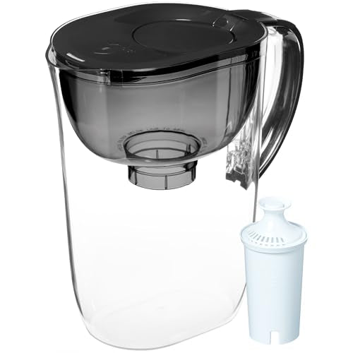 Brita Large 10 Cup Water Filter Pitcher, 1 BritaPlus Filter, Everyday, Black (Package May Vary)