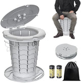 BLIKA Upgraded Retractable Portable Toilet with Cushion, 300LBS Adjustable Height Folding Toilet with Paper Holder, Travel Toilet Portable Camping Toilet, Soft Portable Toilet for Camping/Car