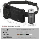 Waist Pack with Water Bottle Holder for Men Women Waist Bag Running Waist Pack Waterproof for Outdoor Travel Cycling Climbing Walking Fit All Phones (Bottle Not Included)(Black)