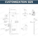 Aolemi Shower Faucet Set Rain Shower System with Handheld Spray Bathroom Shower Combo Rough-in Valve and Shower Trim Kit Included Matte Black 8 Inch Wall Mount Shower Head