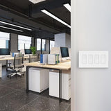 ELEGRP 4-Gang Screwless Decorative Wall Plates, Mid-Size Unbreakable Thermoplastic Faceplate Cover for Decorator Receptacle Outlet Switch, UL Listed (5 Pack, Matte White)