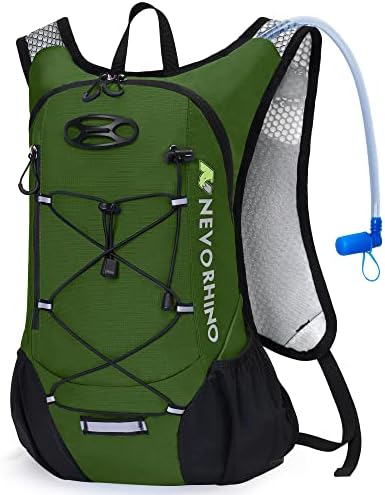 Lightweight Hydration Backpack, Running Backpack with 2L Water Bladder, Hydro Water Daypack for Cycling Hiking Rave for Men Women