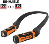 EZRED NK15-OR ANYWEAR Rechargeable Neck Light for Hands-Free Lighting, Orange, Perfect Light for Mechanics, Camping, Hunting, DIY Projects, Reading