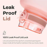 Hydracy Water Bottle with Time Marker -Large BPA Free Water Bottle & No Sweat Sleeve -Leak Proof Gym Bottle with Fruit Infuser Strainer & Times to Drink -Ideal for Fitness Sports & Outdoors