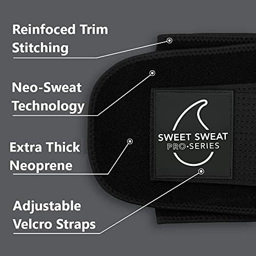 Sports Research® Sweet Sweat Waist Trimmer - Premium Sweat Enhancing Fitness Belt for Women & Men - 5 Adjustable Sizes