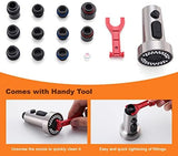 Pull Down Spray Head Replacement - for Kitchen Faucet Sprayer Head with 15 Adapters, 3 Function Pull Out Faucet Spray Nozzle, Brushed Nickel