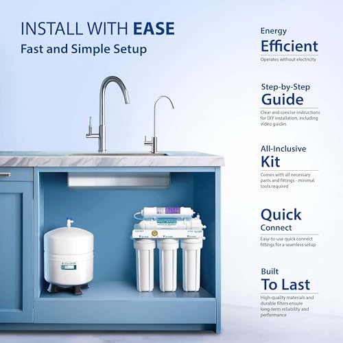 APEC Water Systems ROES-PH75 Essence Series Top Tier Alkaline Mineral pH+ 75 GPD 6-Stage Certified Ultra Safe Reverse Osmosis Drinking Water Filter System