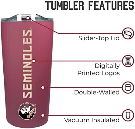 Campus Colors NCAA Stainless Steel Tumbler perfect for Gameday - 18 oz - Double Walled - Keeps Drinks Perfectly Insulated (Florida State Seminoles - Maroon)