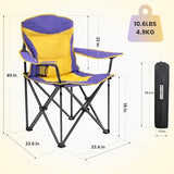 WILDROOTS Heavy Duty Fully Padded Camping Chair, Oversize Padded Arm Rest High Back Rest Folding Chair