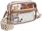Missnine Clear Bag for Stadium Events Quilted Clear Purse for Women Stadium Approved PVC Crossbody Concert Bag
