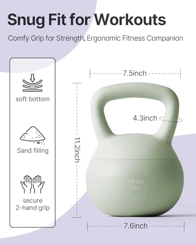 YOTTOY Soft Kettlebell,Kettlebell Anti-Slip Grip Weight for Home Workouts, Kettlebells Set Strength and Safety Guaranteed