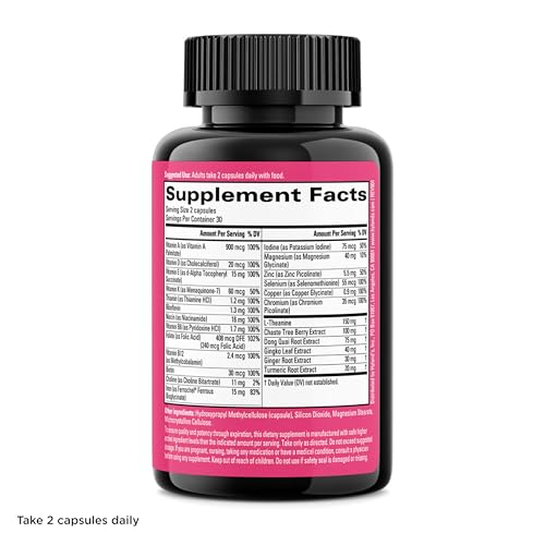 Hyland's Total Loving Care Multivitamin for Women and PMS Rescue, 60 Vegan Capsules with L-Theanine for Focus and Stress Relief Support with Chasteberry and Dong Quai for Menstrual Support