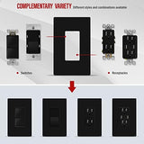 ENERLITES Screwless Decorator Wall Plate Child Safe Outlet Cover, Glossy, Size 1-Gang 4.68" H x 2.93" L, Unbreakable Polycarbonate Thermoplastic, SI8831-BK-10PCS, Black (10 Pack)