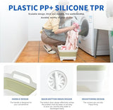 Collapsible Dish Basin Foldable Kitchen Sink With Drain Plug Plastic Laundry Tub 9L/2.4Gal RV & Camping Wash Basin Space-Saving Bottle Washing Sink (Green)