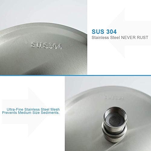 NearMoon Rain Shower Head, Ultra-Thin Design-Pressure Boosting, Awesome Some Experience, High Flow Stainless Steel Rainfall Head (10 Inch, Brushed Nickel)