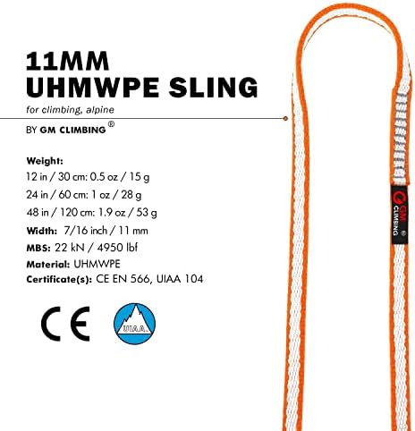 GM CLIMBING 11mm UHMWPE Sling Runner 22kN CE UIAA Certified